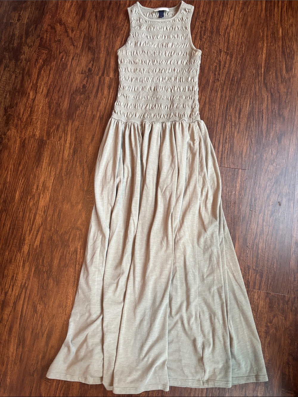 Universal Thread Olive Green Smocked Sleeveless Maxi Dress